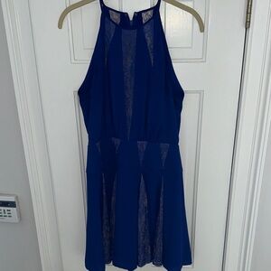 BCBGMaxAzria Blue Halter Dress